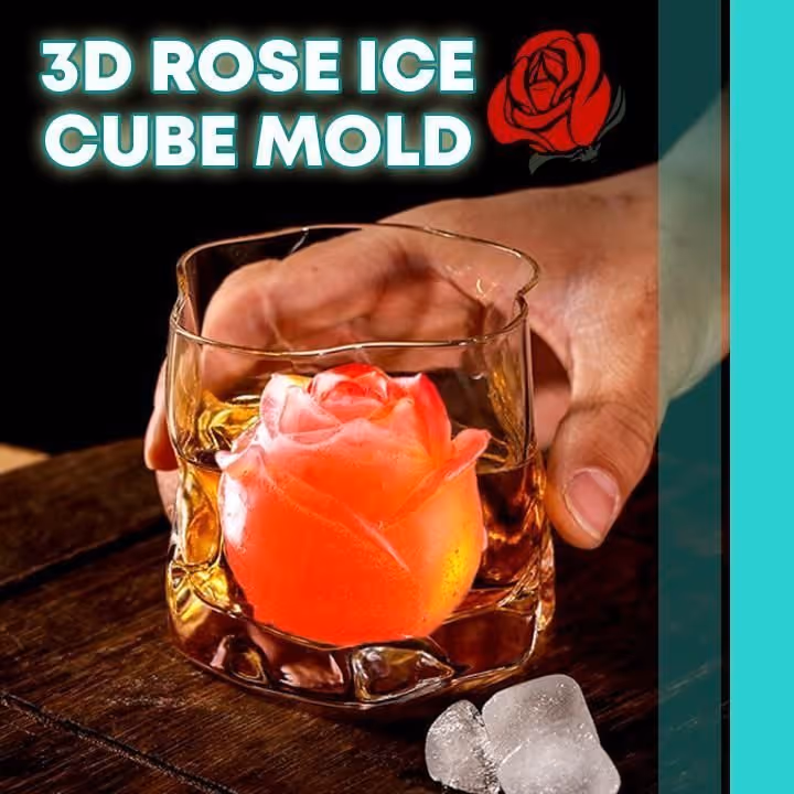 3D Silicone Rose Shape Ice Cube Mold